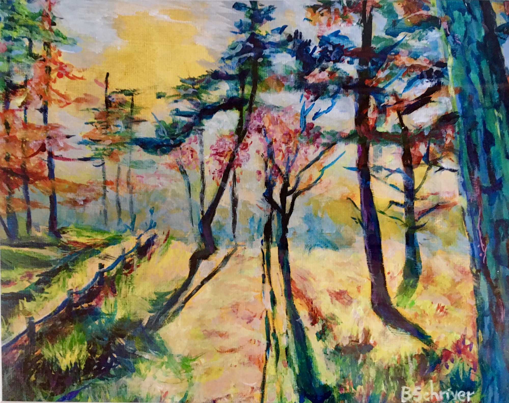 Betty Schriver - Shadows in the Woods (photo ref Ian Woods)
